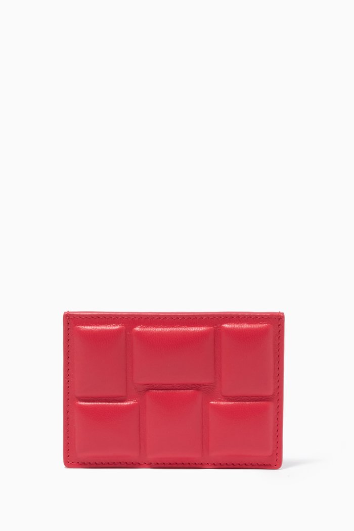 

Card Case in Padded Leather, Red