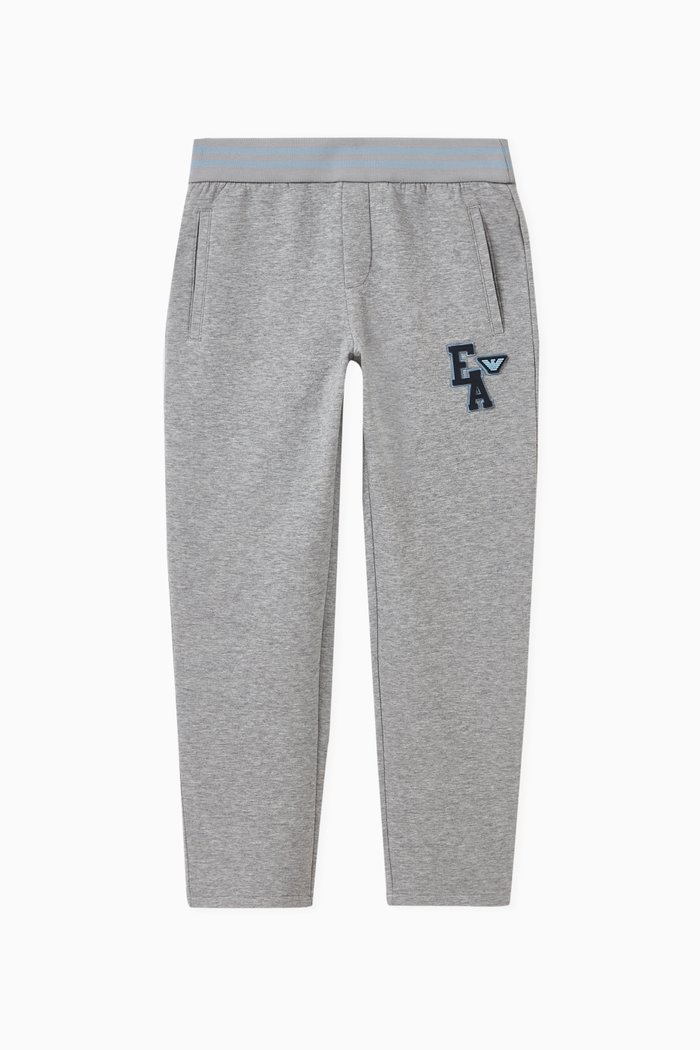 

College EA Logo Patch Joggers in Cotton, Grey