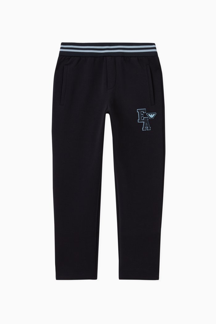 

College EA Logo Patch Joggers in Cotton, Blue