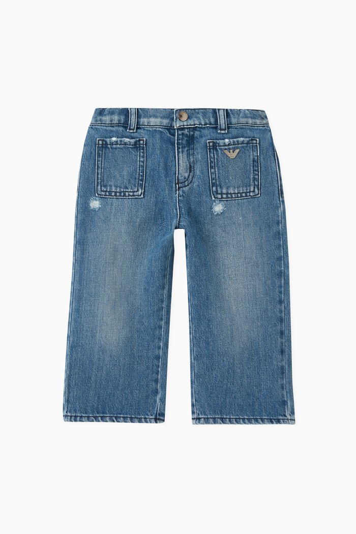 

Metal Eagle Logo Jeans in Denim, Blue