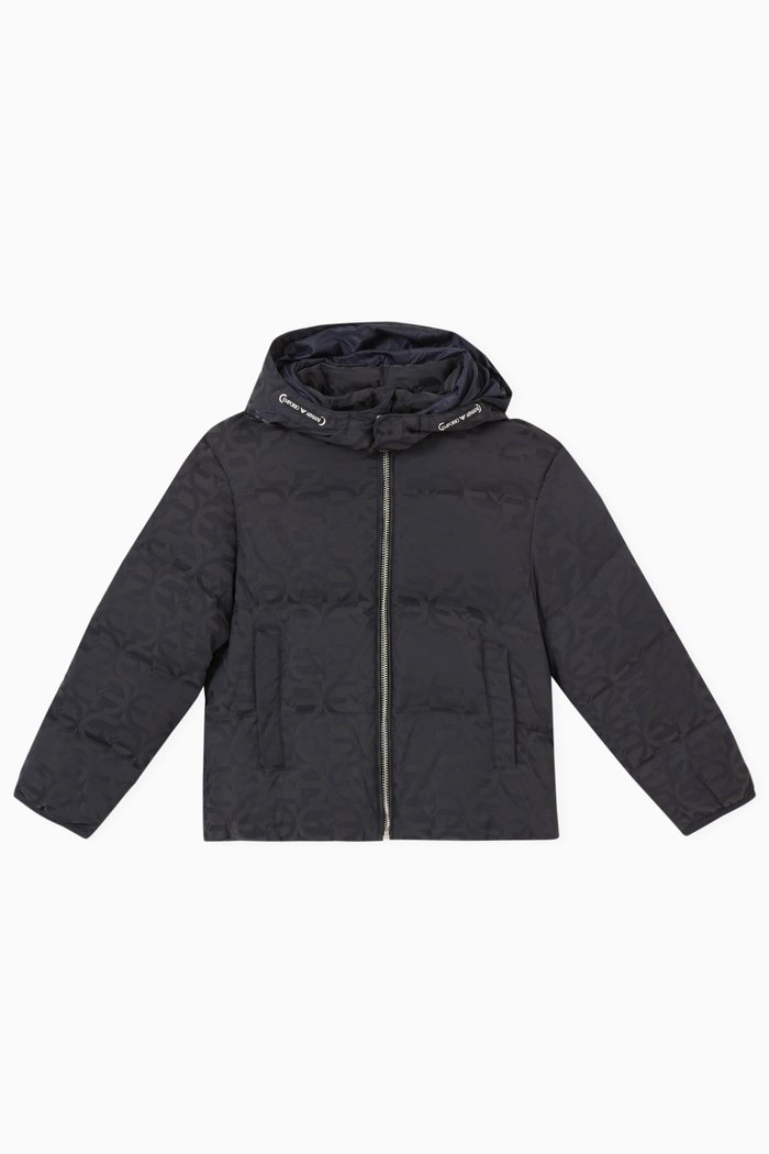 

R-EAcreate Hooded Puffer Jacket in Nylon, Blue