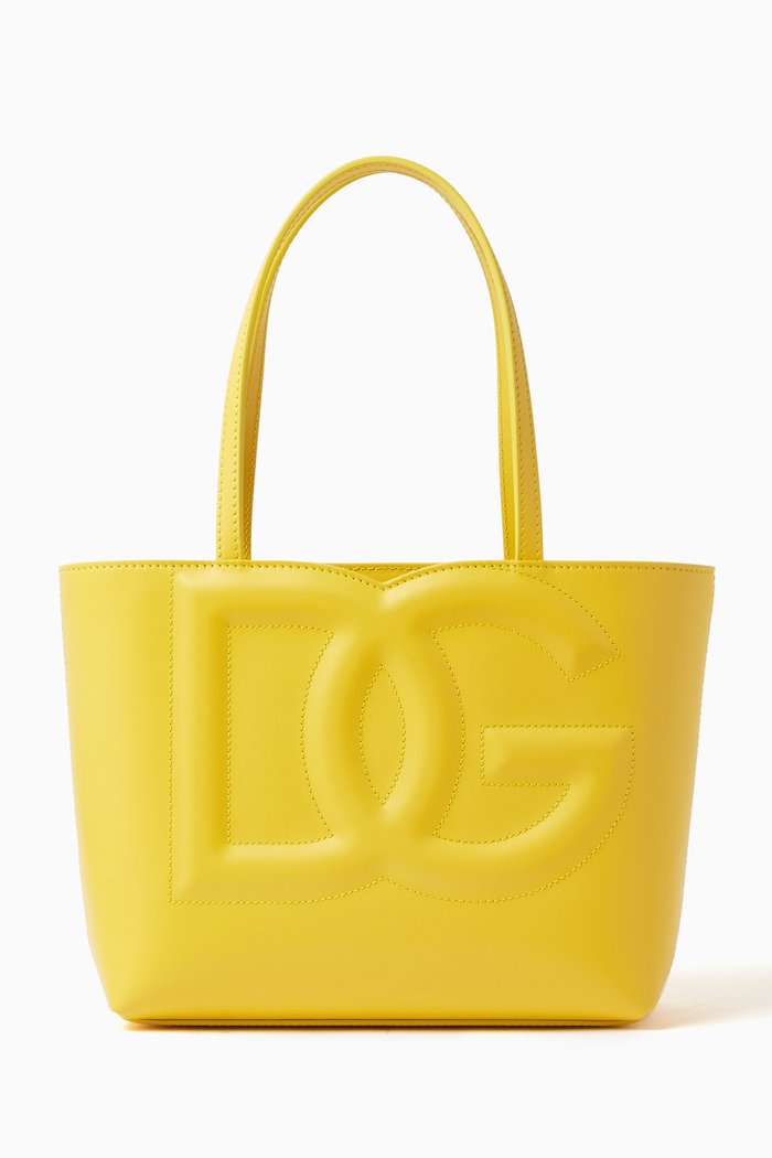 

Small DG-embossed Logo Tote Bag in Calfskin, Yellow