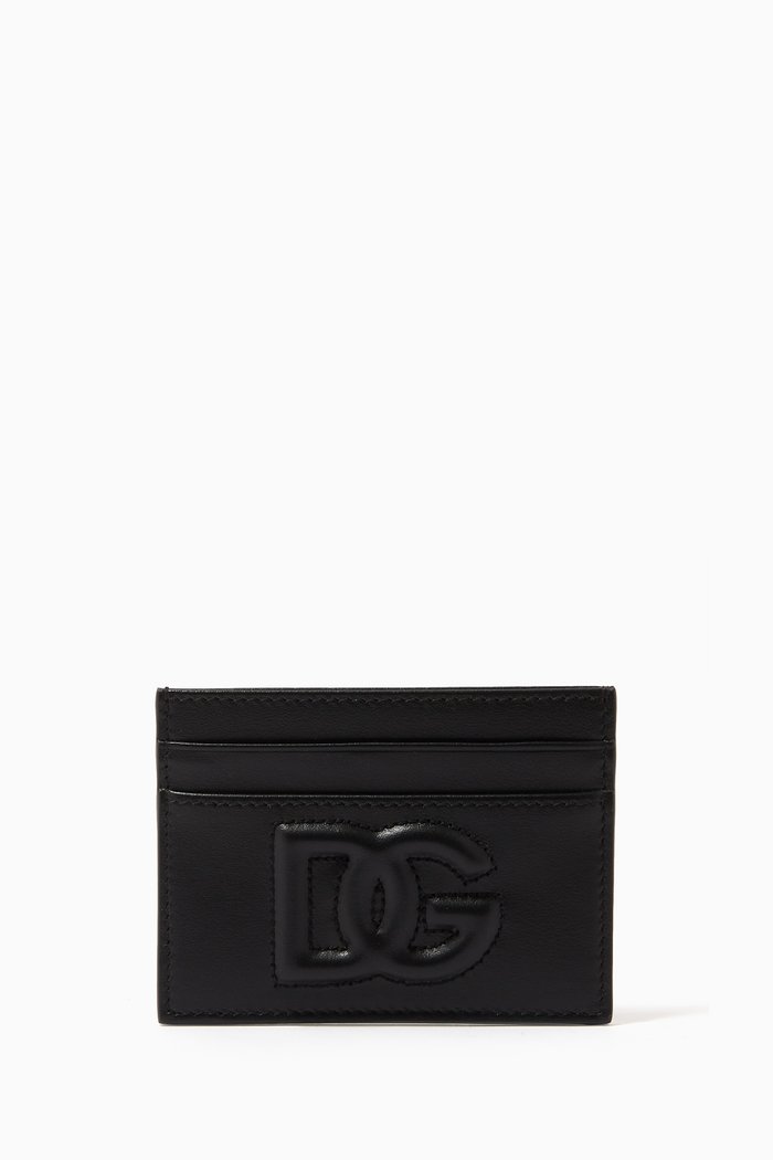 

DG Logo Card Holder in Leather, Black