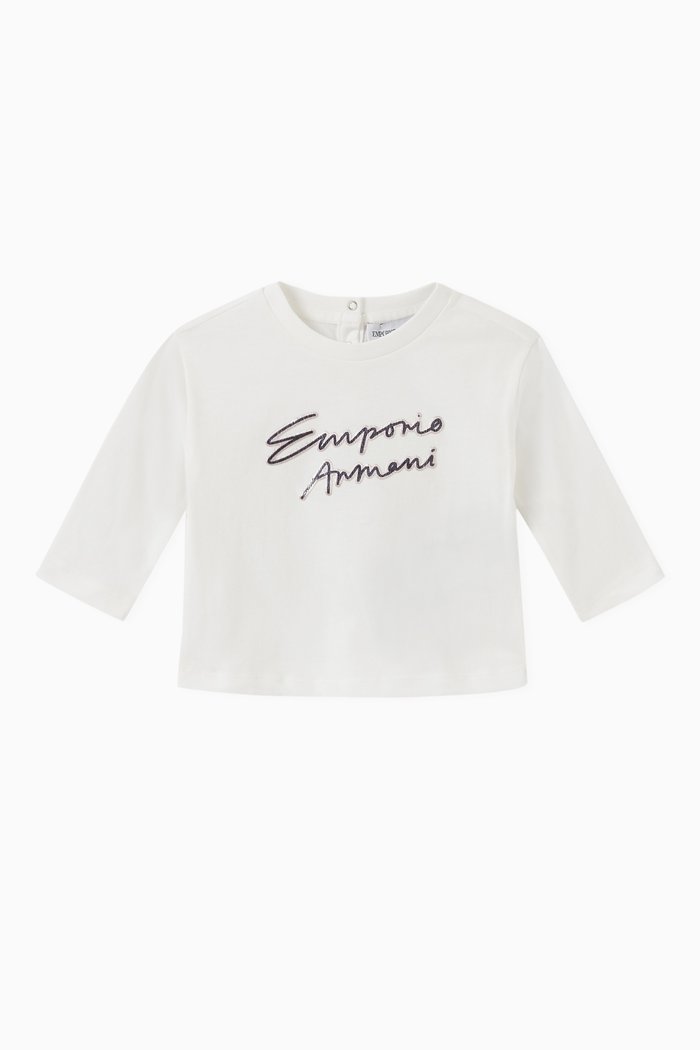 

Macro Logo Print T-shirt in Cotton Jersey, White