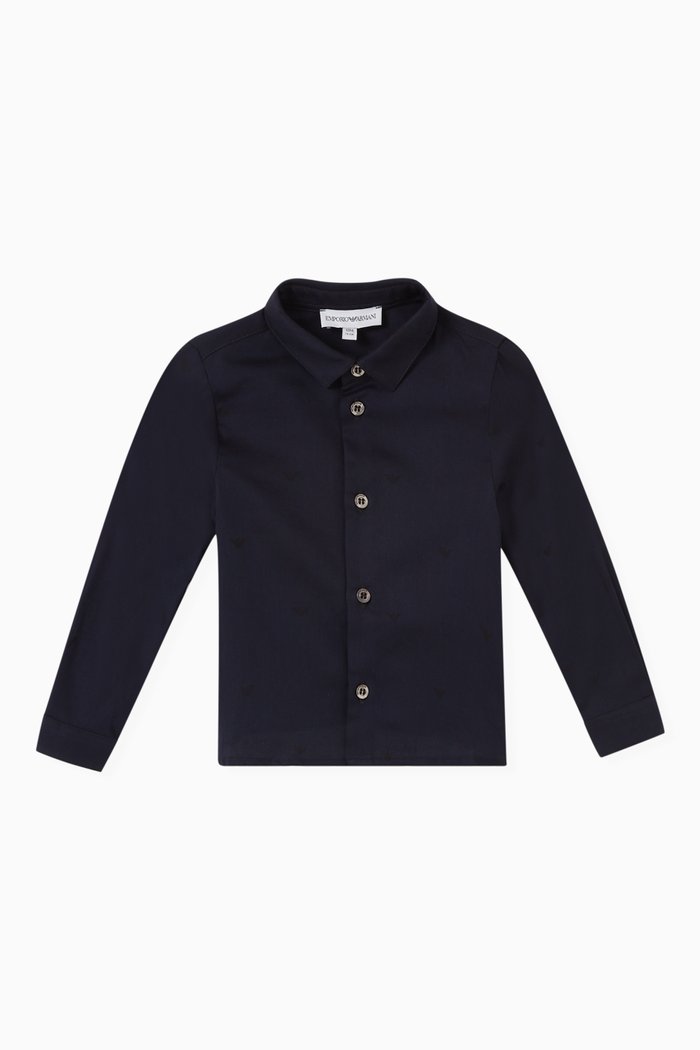 

Eagle Logo Shirt in Cotton, Blue