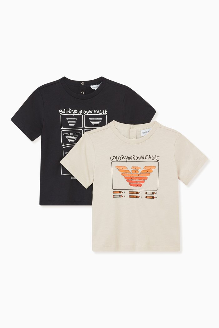 

EA Eagle Logo T-shirts in Cotton, Set of 2, Blue