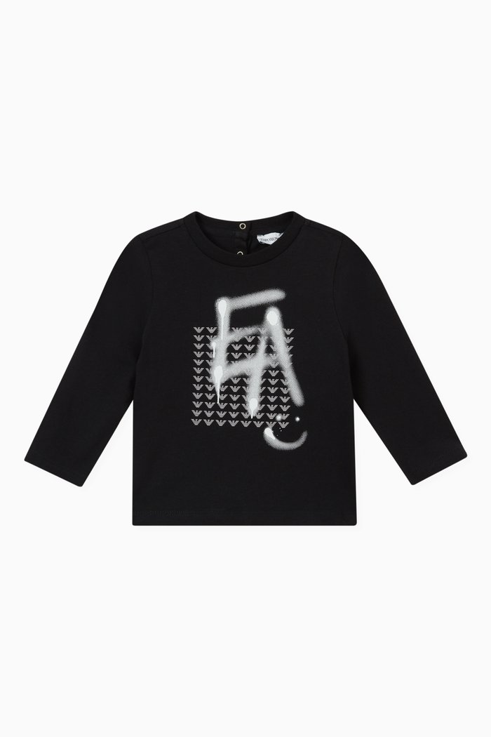 

EA Graffiti Long Sleeve T-shirt in Cotton, Blue