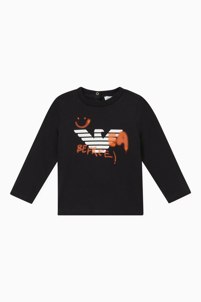 

EA Graffiti Long Sleeve T-shirt in Cotton, Blue