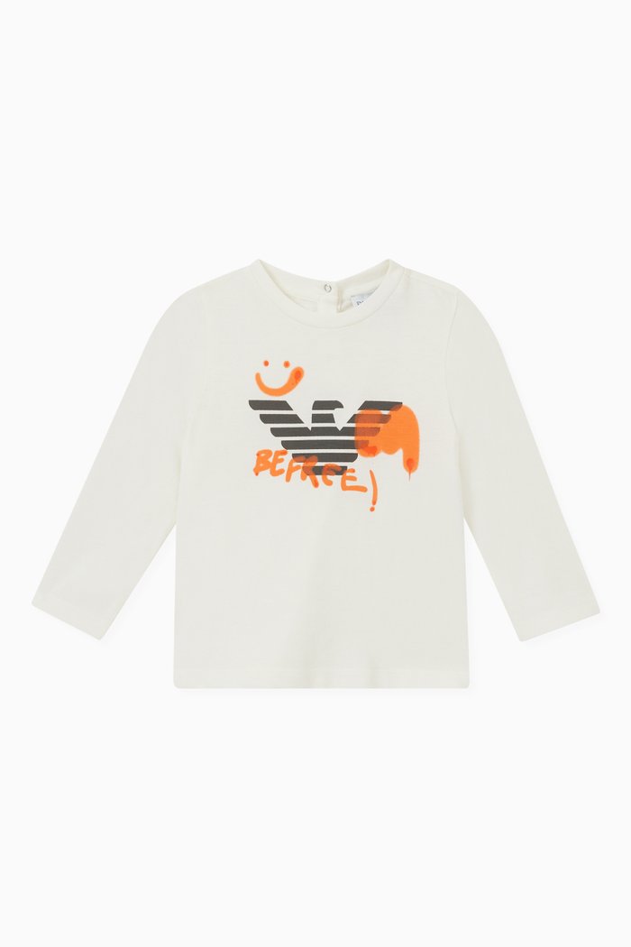

EA Graffiti Long Sleeve T-shirt in Cotton, White