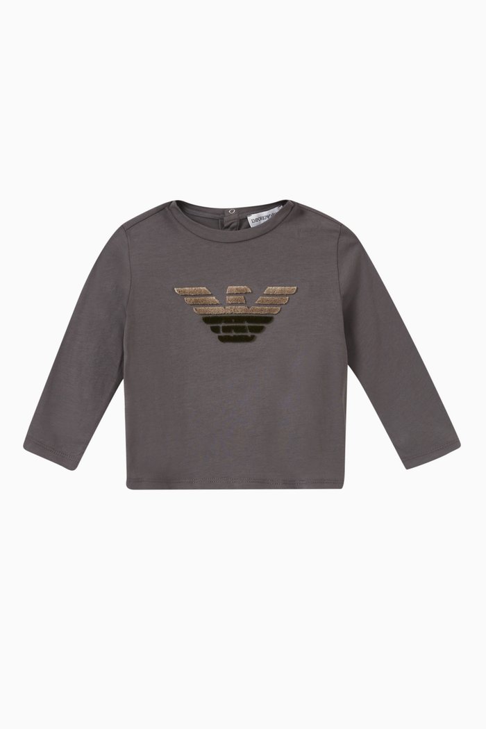 3D EA Eagle Logo T-shirt in Pima Cotton Jersey, Grey