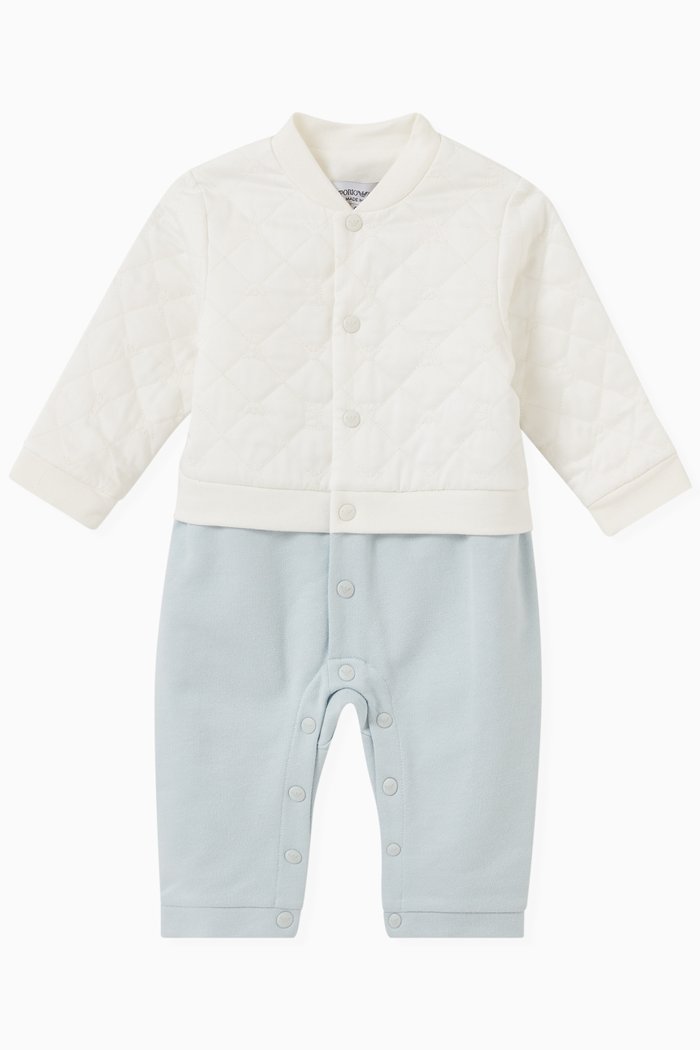 Two Piece Jumpsuit Set in Cotton, Blue