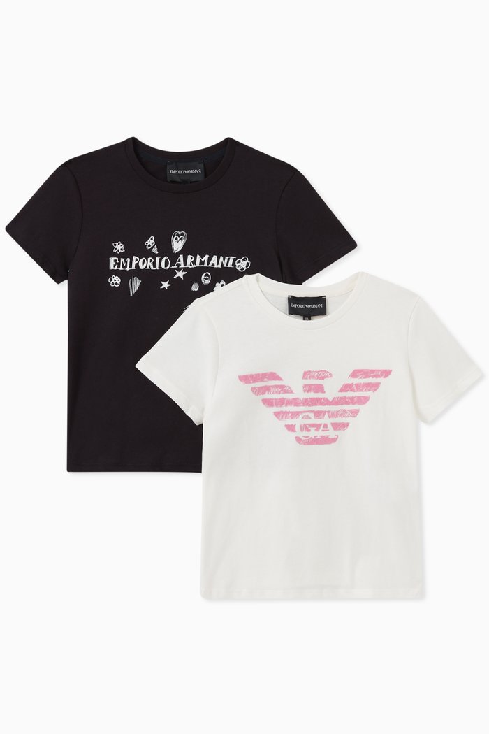 

Eagle Logo T-shirt Set in Cotton Jersey, White