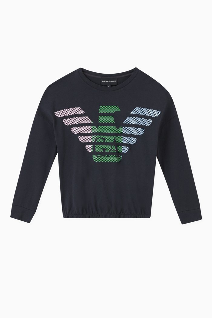 

EA Macro Eagle T-shirt in Cotton, Blue