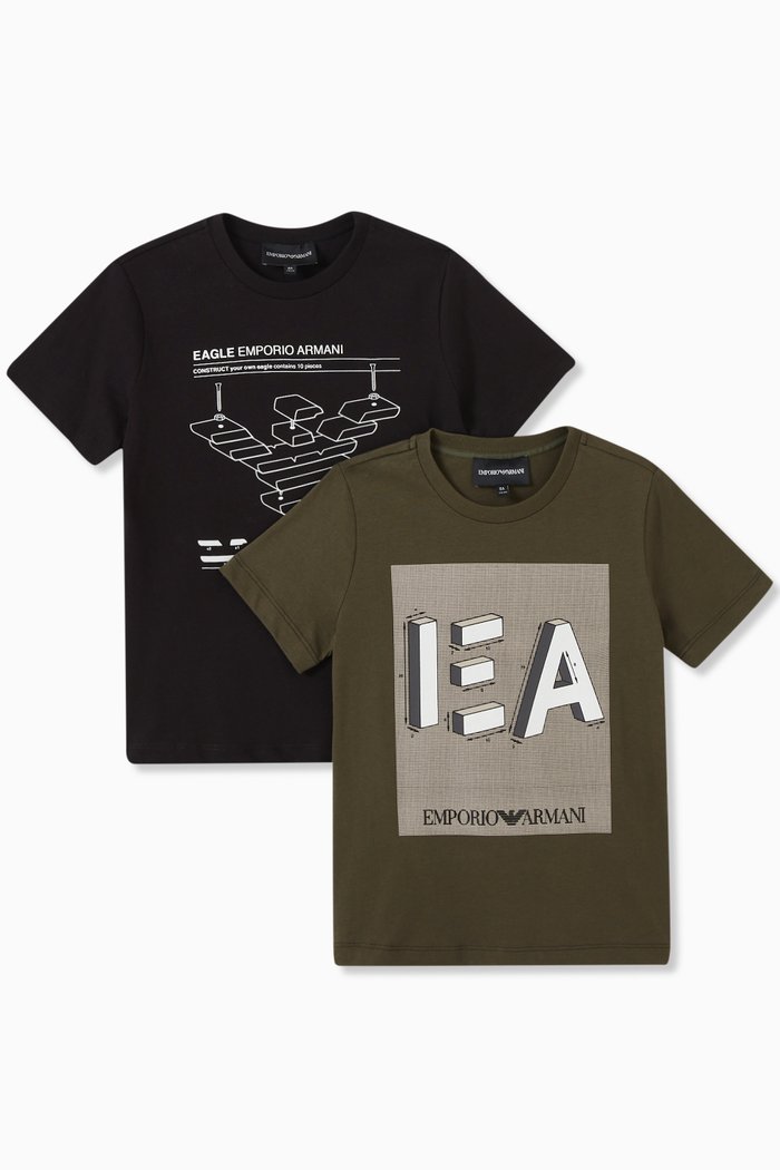 

Logo T-shirt in Cotton, Set of 2, Green