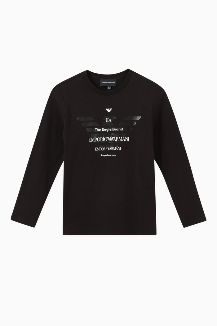 

EA Crew Capsule Macro Eagle T-shirt in Cotton, Black