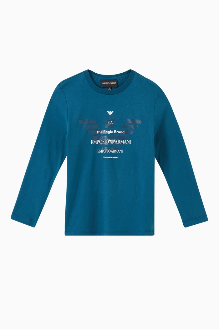 

EA Crew Capsule Macro Eagle T-shirt in Cotton, Blue