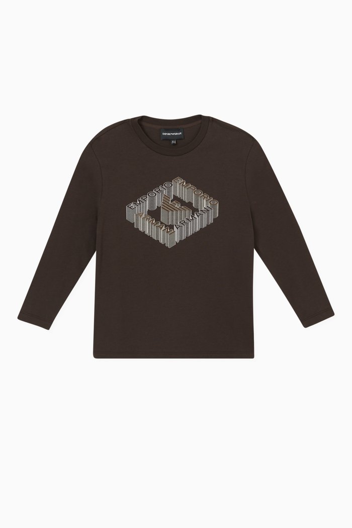 

EA Graphic Logo T-shirt in Cotton, Brown