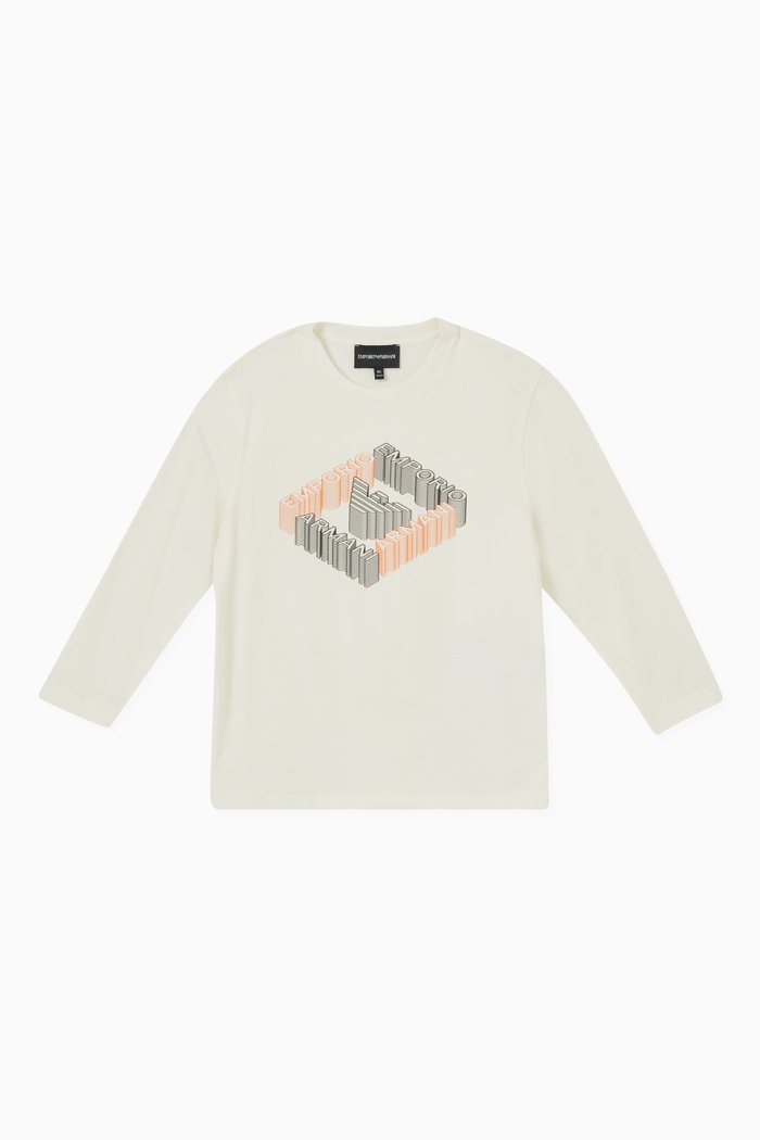 EA Graphic Logo T-shirt in Cotton, White