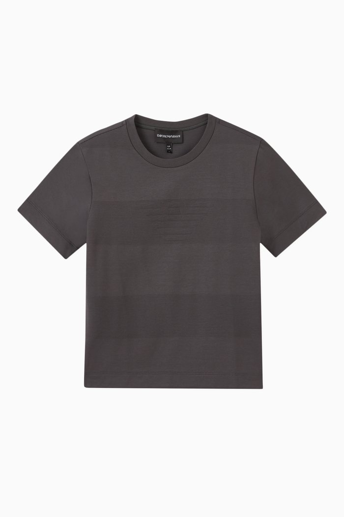 

EA Logo Text T-shirt in Cotton Jacquard, Grey
