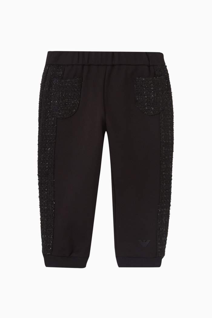 

Tweed Pockets Sweatpants in Cotton Jersey, Black