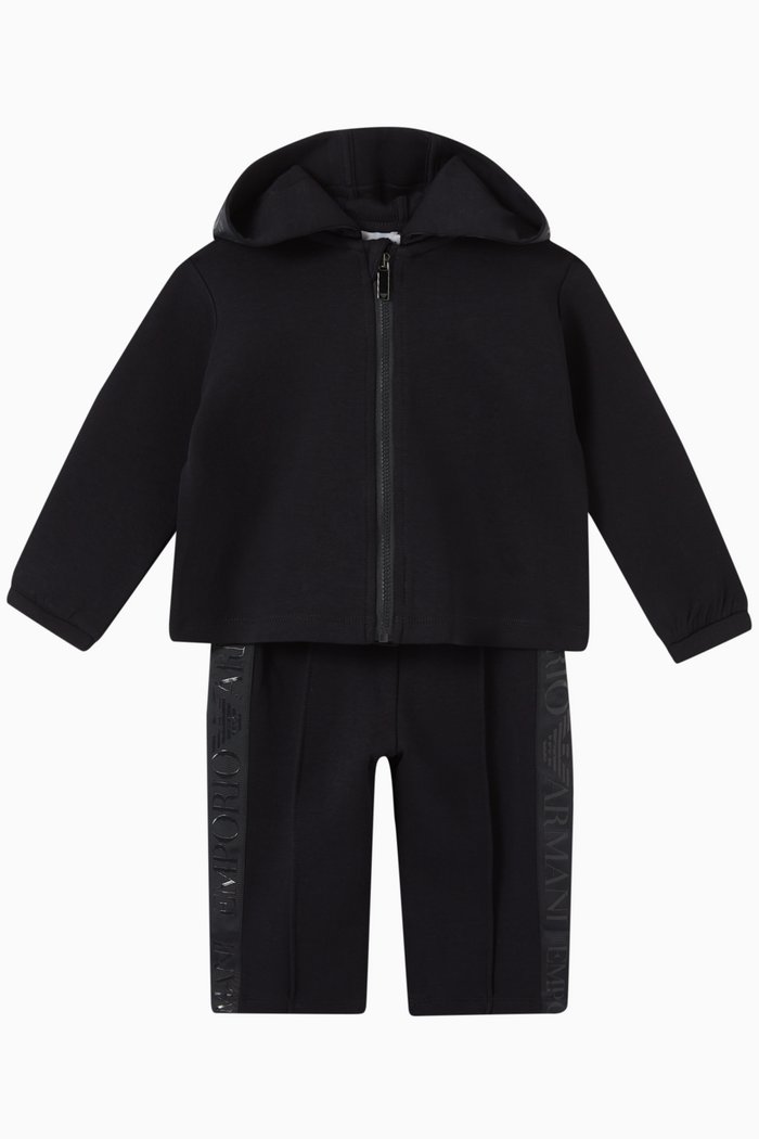 

EA Logo Tape Tracksuit in Cotton-blend Jersey, Blue