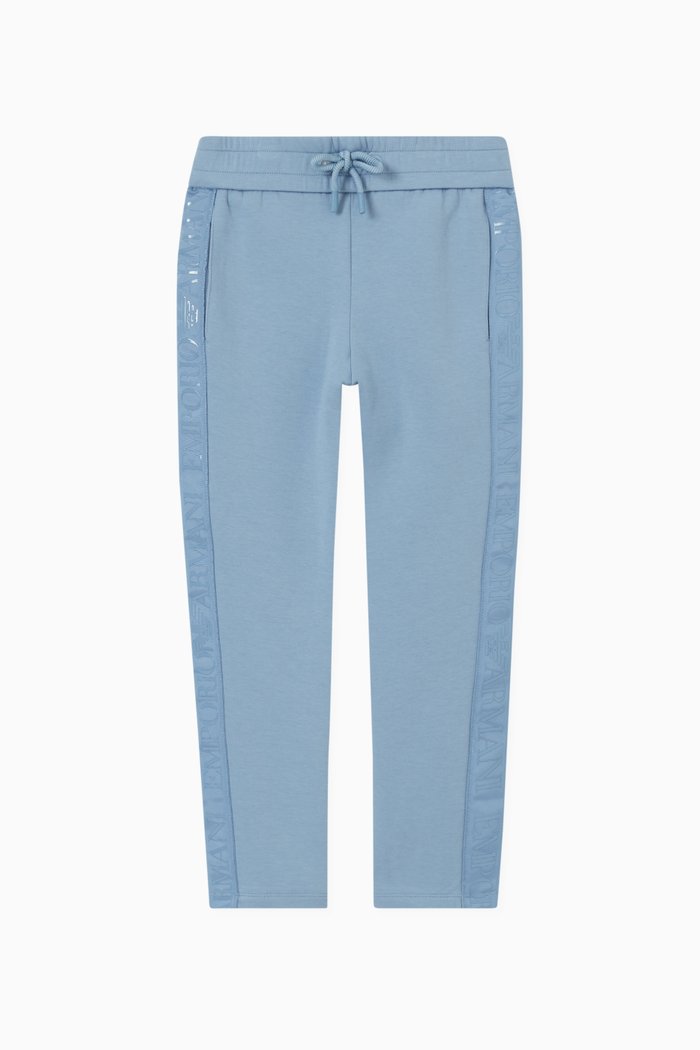 EA Logo Tape Sweatpants in Jersey, Blue