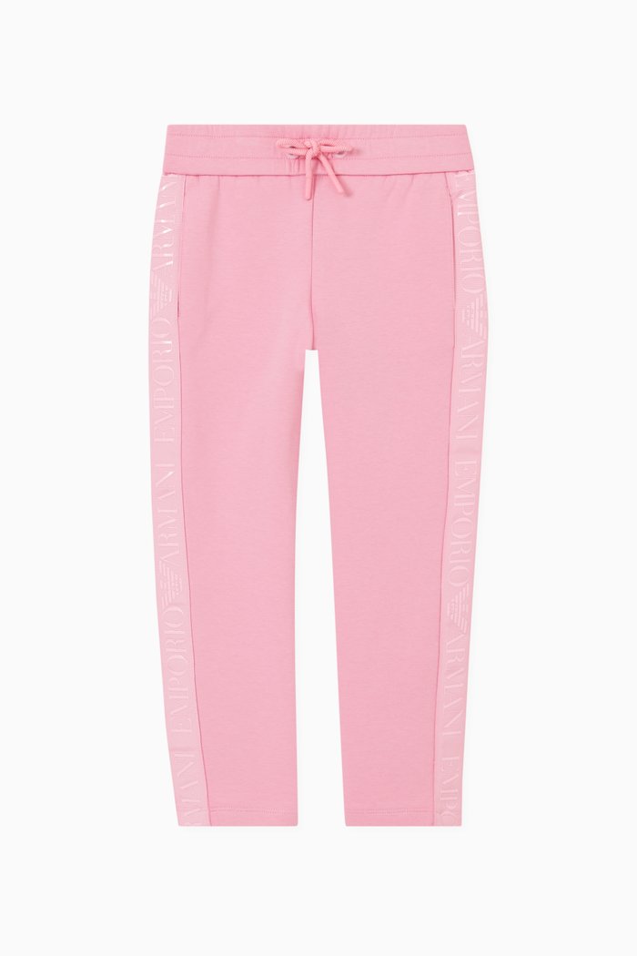 

EA Logo Tape Sweatpants in Jersey, Pink