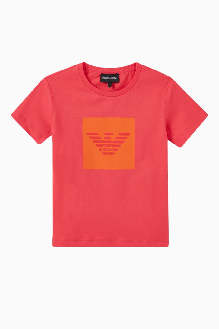 

Eagle Logo Print T-shirt in Cotton Jersey, Red