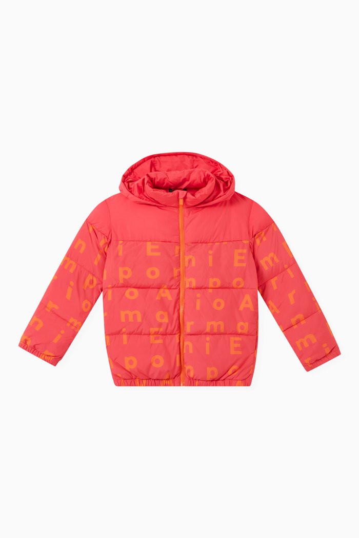 

Logo Puffer Jacket in Polyester, Pink