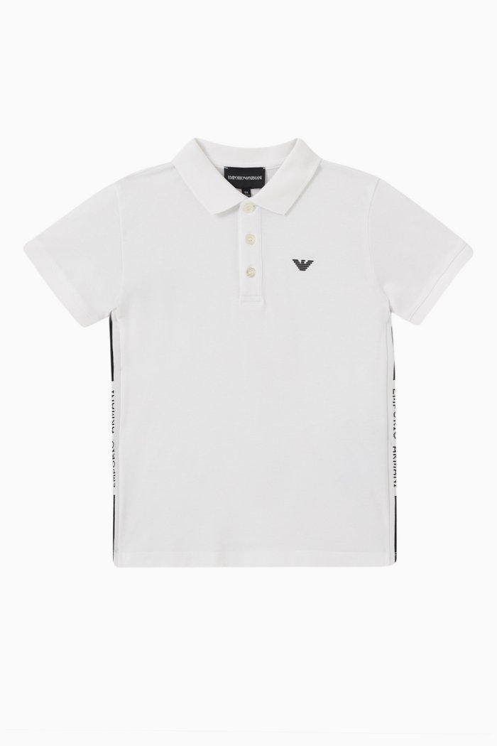 Logo Polo Shirt in Cotton, White