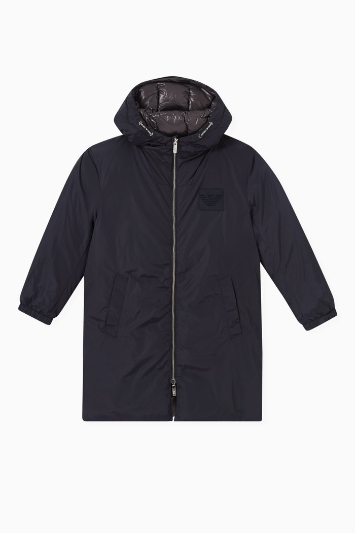 

Reversible Puffer Jacket in Polyester, Blue