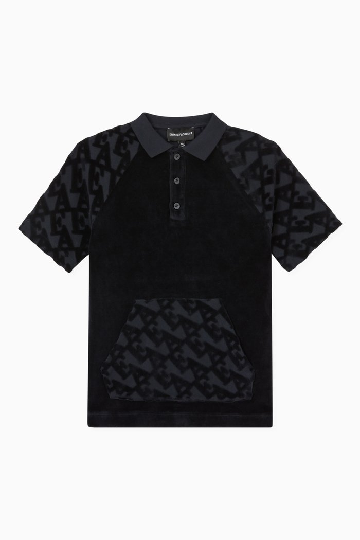 

Flocked EA Eagle Polo in Velvet, Blue