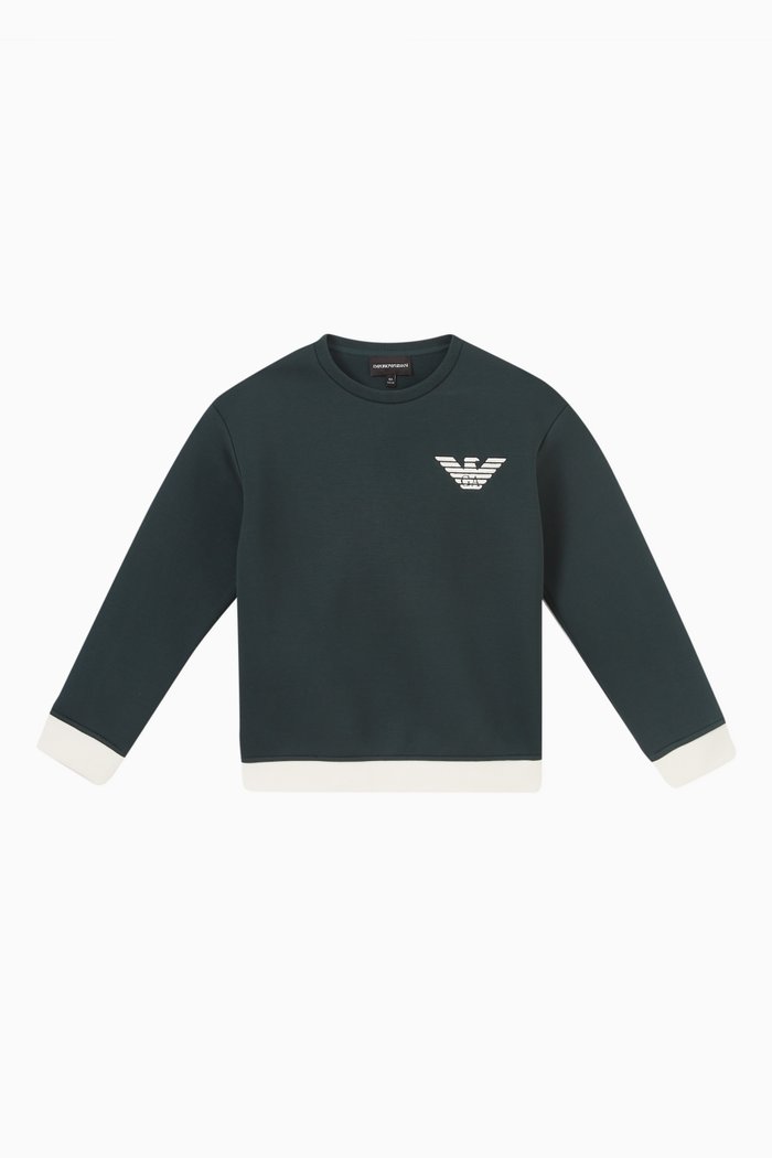 Logo Sweatshirt in Cotton, Green