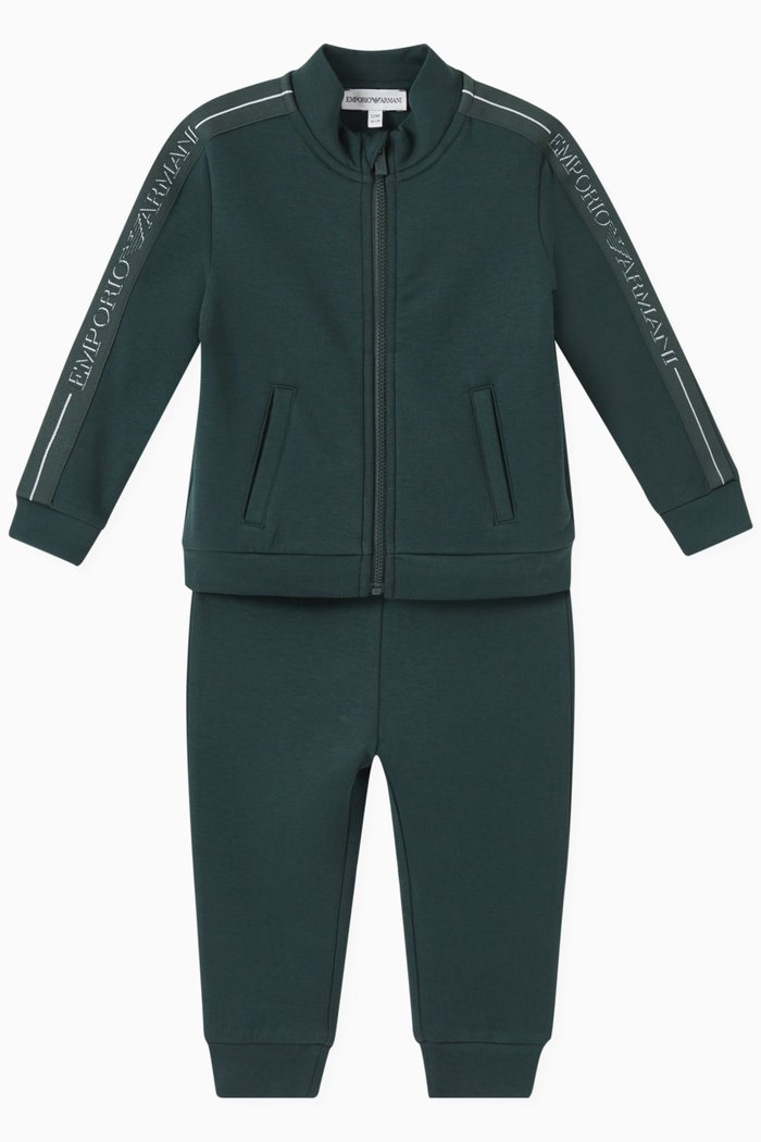

EA Logo Tape Tracksuit in Cotton-blend Fleece, Green