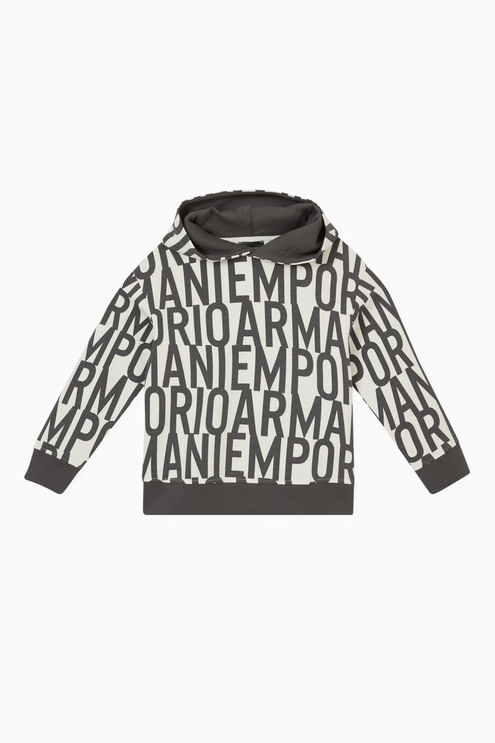 

EA Macro Logo Hoodie in Cotton, White