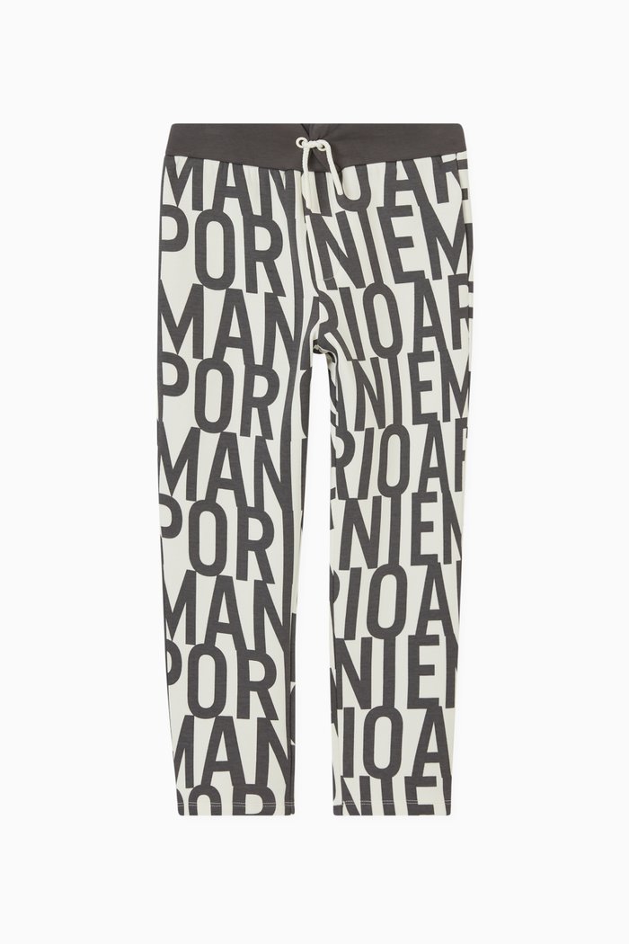 EA Macro Logo Sweatpants in Cotton, White