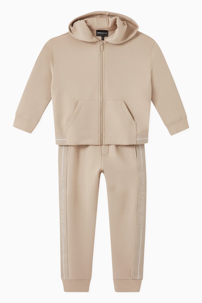 

EA Logo Tape Sweatsuit in Cotton-blend Fleece, Neutral