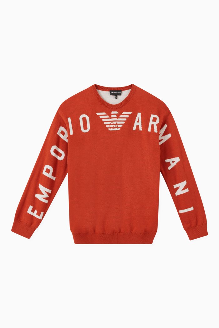 

Logo Knit Sweater in Cotton, Orange