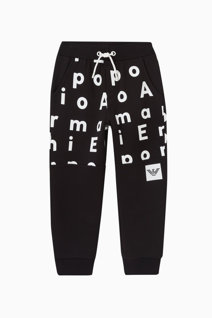 

EA Crew Capsule Logo Sweatpants in Cotton Fleece, Black