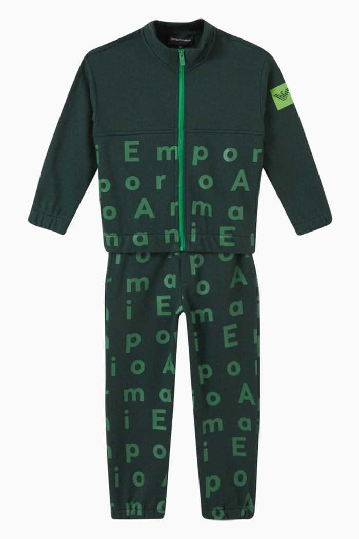 

Logo Tracksuit in Cotton, Green