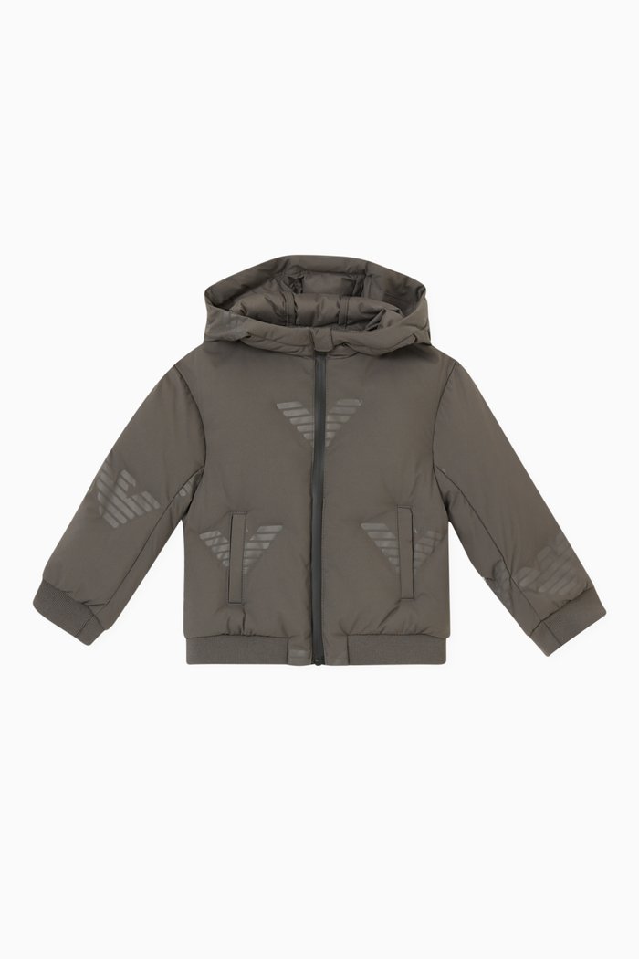 

EA Eagle Hooded Puffer Jacket, Grey