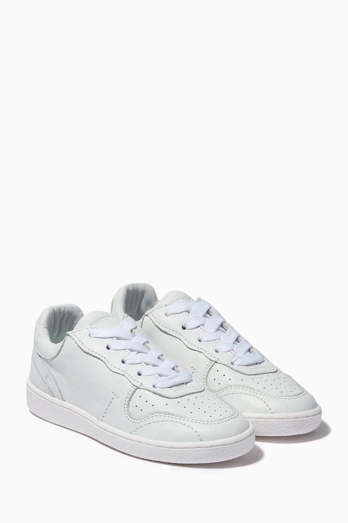 

Lace-up Sneakers in Tumbled Leather, White