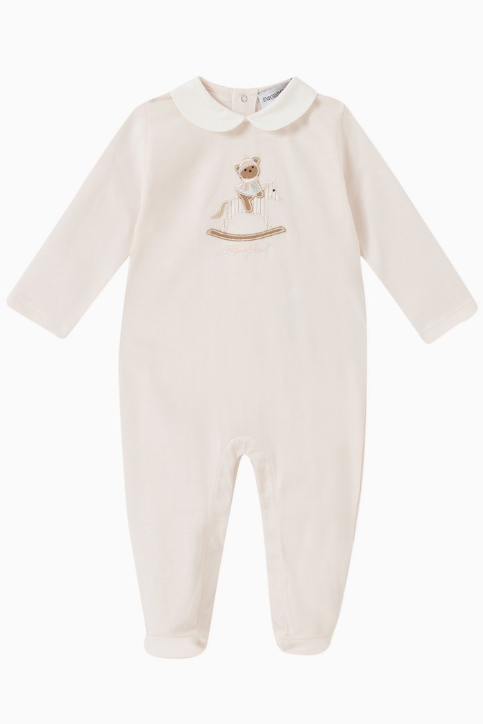 

Teddy Bear Sleepsuit in Cotton, Pink