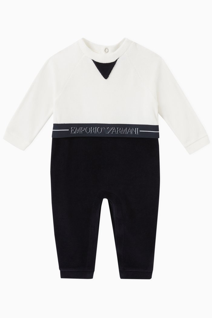 

Logo Romper in Cotton, Blue