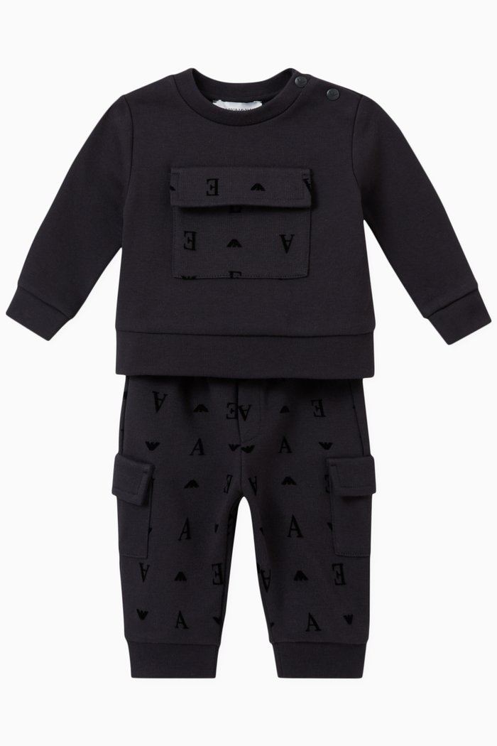 Logo Tracksuit in Cotton, Blue