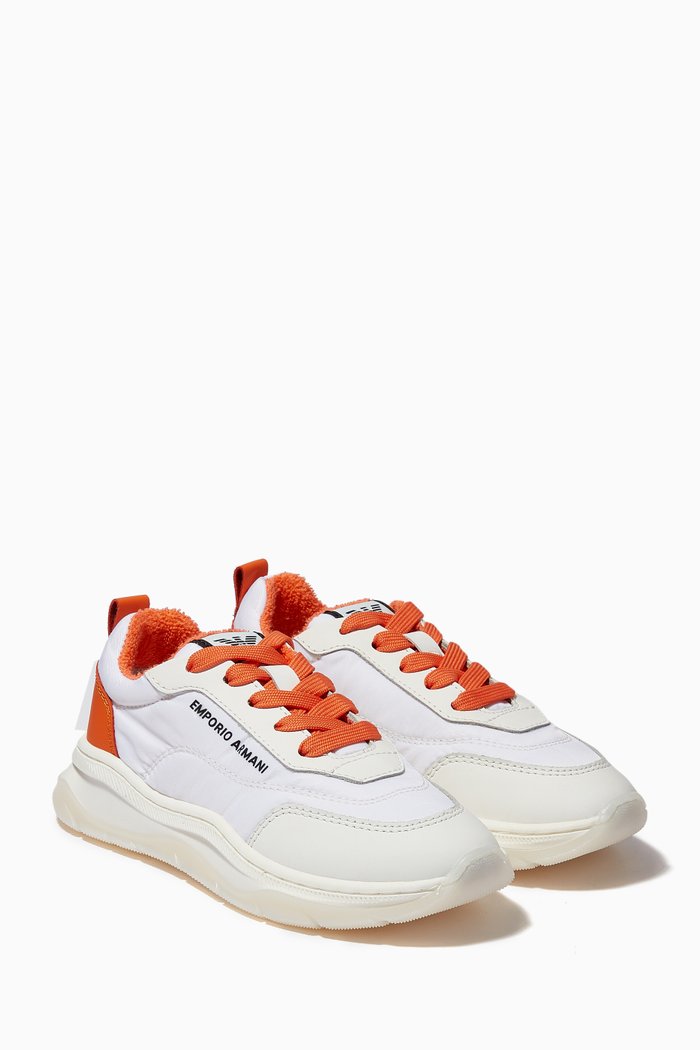 

Text Logo Sneakers in Tech Fabric, White
