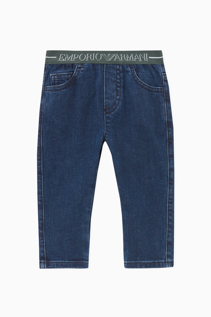 

Logo Denim Pants in Cotton, Blue