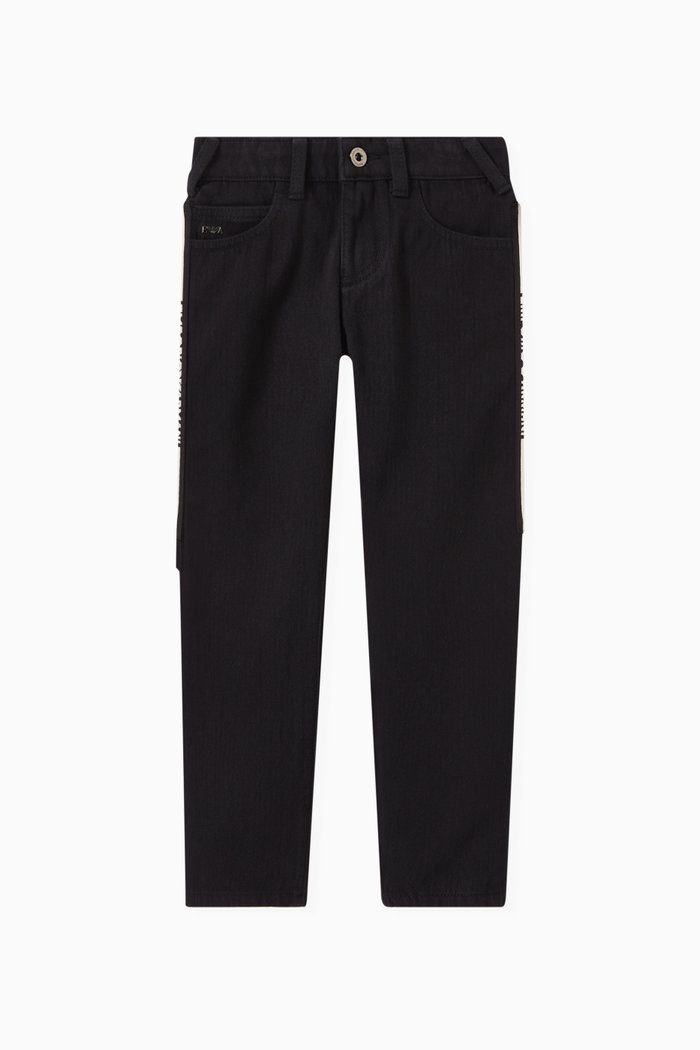 

Logo Tape Jeans in Cotton-denim, Black