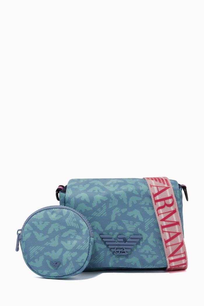 

Logo Crossbody Bag in Nylon, Blue