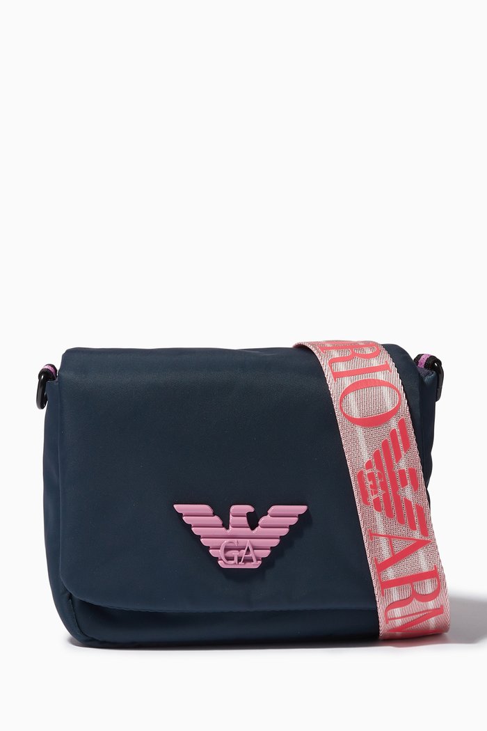 

Logo Crossbody Bag in Nylon, Blue